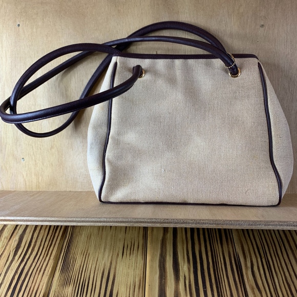 Etienne Aigner Handbags - Etiene Aigner Burlap Style Bag Double Handle